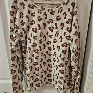 Pink Velvet Girls 14/16 Shirt, Beige With Animal Print